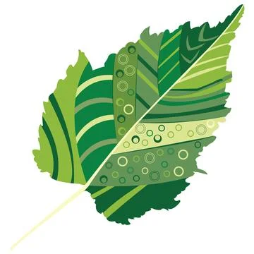 Creative birch tree leaf Stock Illustration