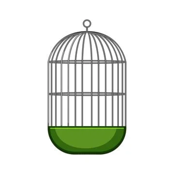 Creative bird cage cartoon vector illustration Stock Illustration