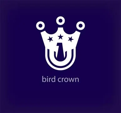 Creative bird of prey crown logo. Stock Illustration
