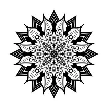 Creative black and white background design vector for new lotus mandala art イラスト素材