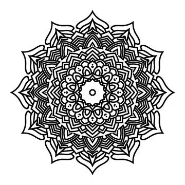 Creative black and white background design vector for new lotus mandala Illustrazione stock