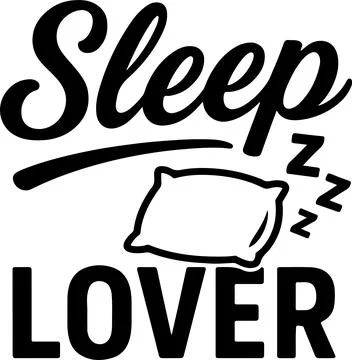 Creative black and white graphic design featuring the term sleep lover with.. Illustrazione stock