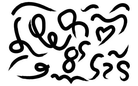 A creative black and white illustration featuring swirling lines and a heart Stock Illustration