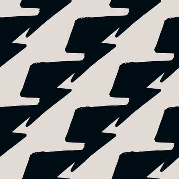 Creative black thunder backdrop seamless pattern on light gray background. Th Illustrazione stock