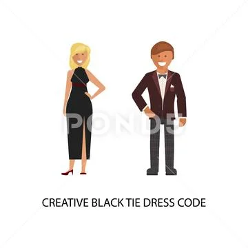 Creative black tie dress code Clip Art 76935835