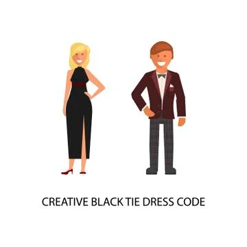 Creative black tie dress code Stock Illustration