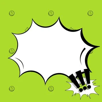 Creative Blank Explosion Blast Scream Speech Bubble With Exclamation Marks Over Stock Illustration