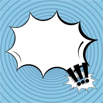 Creative Blank Explosion Blast Scream Speech Bubble With Exclamation Marks On Stock Illustration
