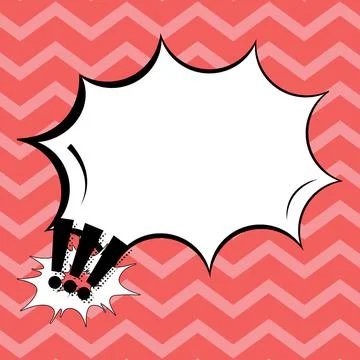 Creative Blank Explosion Blast Scream Speech Bubble With Exclamation Marks On Stock Illustration
