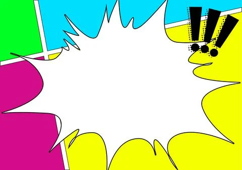 Creative Blank Explosion Blast Scream Speech Bubble With Exclamation Marks And Stock Illustration