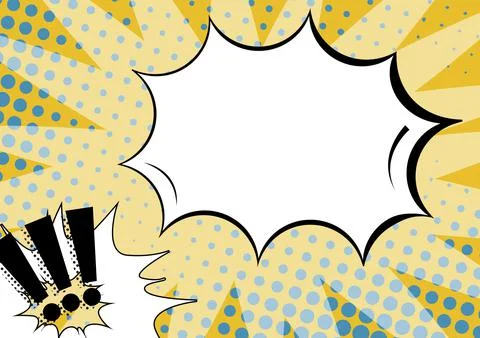 Creative Blank Explosion Blast Scream Speech Bubble With Exclamation Marks And Stock Illustration