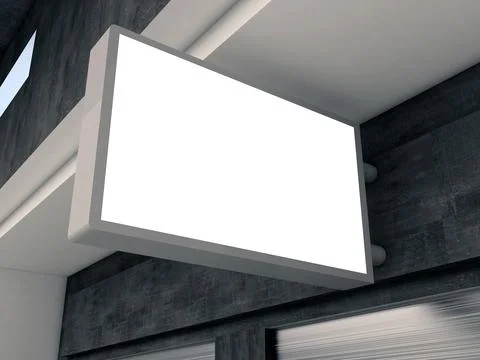 Creative blank store sign template isolated design mockup, Clear store Stock Illustration