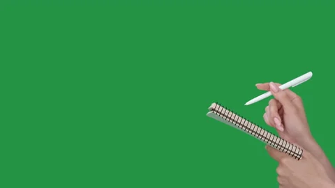 Creative block lack of idea hands pen notepad Stock Footage 172566730