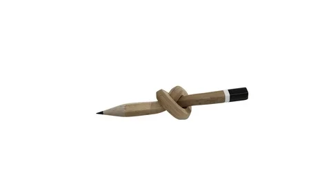 Creative block or writer block, pencil tied in knot 3D render with alpha channel Stock-Footage 111810781