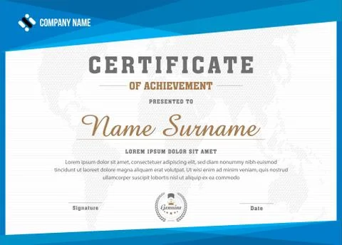 Creative blue and golden multipurpose professional eps certificate template Stock Illustration