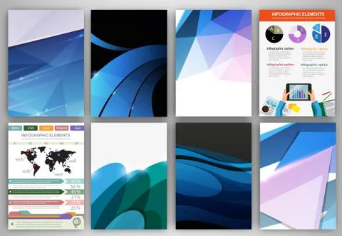 Creative blue backgrounds and abstract concept vector icons Stock Illustration