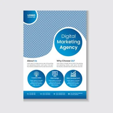 Creative Blue Corporate Flyer With Circle Shape Illustrazione stock