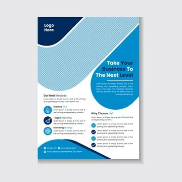 Creative Blue Corporate Flyer Design Template Stock Illustration