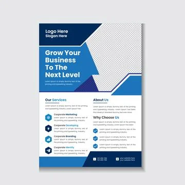 Creative Blue Corporate Flyer Template Illustrazione stock