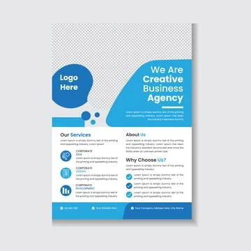 Creative Blue Corporate Flyer Template Illustrazione stock