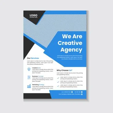 Creative Blue Corporate Flyer Template Illustrazione stock
