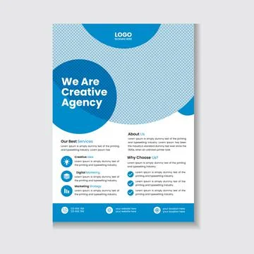 Creative Blue Corporate Flyer Template With Circle Shape Illustrazione stock