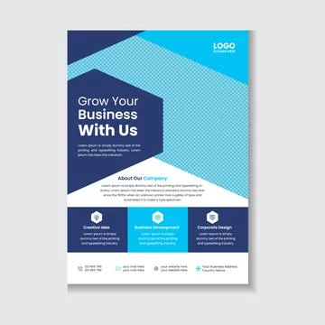 Creative Blue Corporate Flyer Template Illustrazione stock