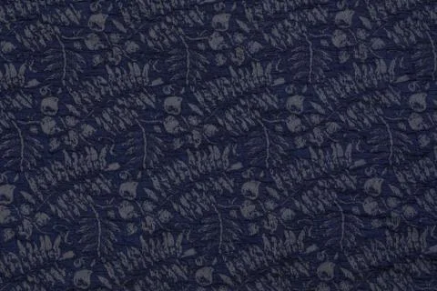 Creative blue fabric with floral pattern  and textile texture background Stock Photos