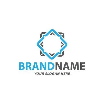 Creative blue frame logo design Stock Illustration