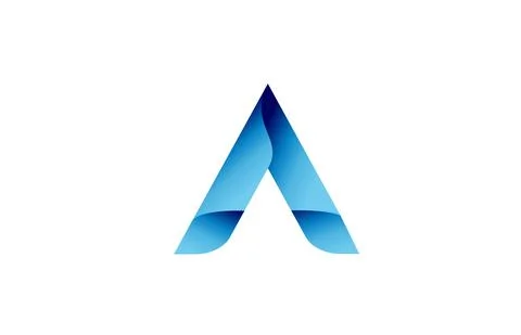 A creative blue gradient alphabet letter logo for branding and business. Desi Stock Illustration