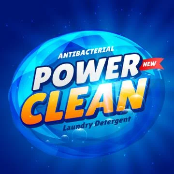 Creative blue laundry detergent product packaging design Stock Illustration