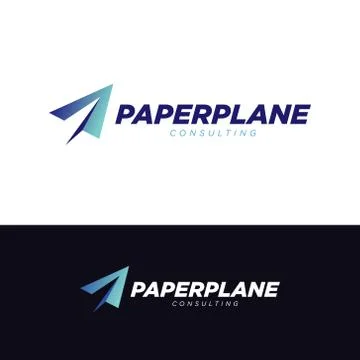 Creative Blue Paper plane Logo Symbol Stock Illustration