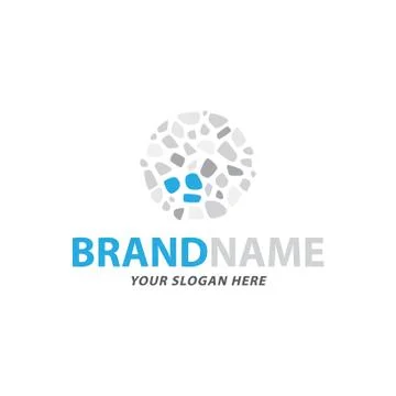 Creative blue rock logo design Stock Illustration
