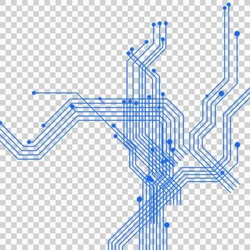 Creative blue technology circuit pattern transparent PNG Stock Photos