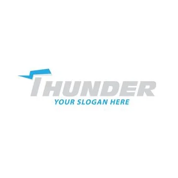 Creative blue thunder logo design Illustrazione stock