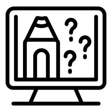 Creative board icon outline vector. Sad computer 스톡 일러스트