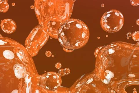 Creative bokeh red soap shiny liquid or bubbles abstract texture Illustrazione stock