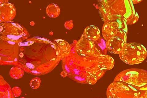 Creative bokeh soap shining bubbles abstract gradient background Stock Illustration