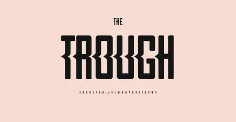 Creative bold font, condensed pierced through alphabet, rounded and softed Stock Illustration