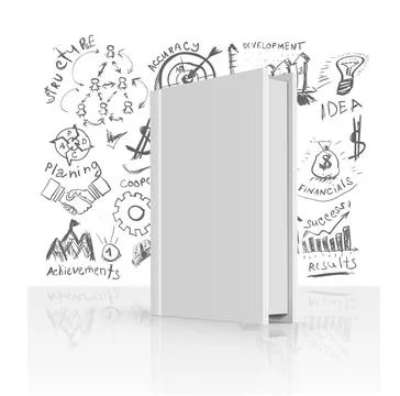 Creative book idea Creative book idea with business hand drawn symbols. Ve... Stock Photos