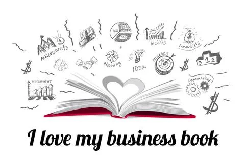 Creative book idea Creative book idea with business hand drawn symbols. Ve... Stock Photos