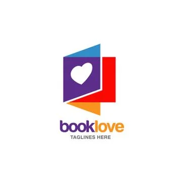 Creative book lover vector logo Stock Illustration