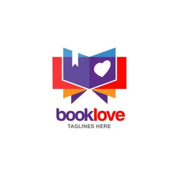 Creative book lover vector logo Stock Illustration