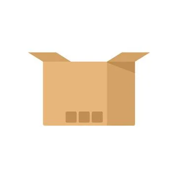Creative box icon flat vector. Delivery package Stock Illustration