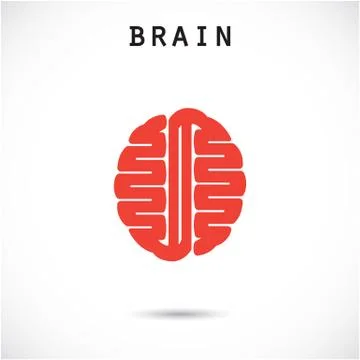 Creative brain abstract vector logo design template. Stock Illustration