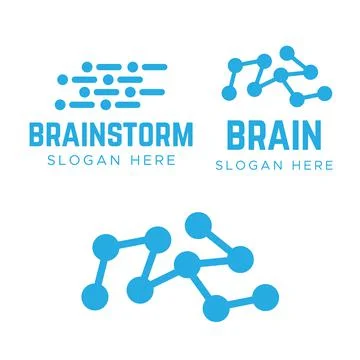 Creative brain abstract vector logo. Brainstorm logo vector Illustrazione stock