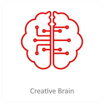 Creative Brain and Big data icon concept Illustrazione stock
