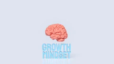 Creative Brain and Growth Mindset Concept 3d render. Stock Illustration