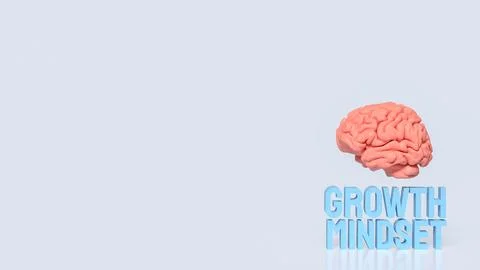 Creative Brain and Growth Mindset Concept 3d render. Stock Illustration