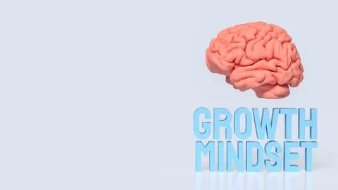Creative Brain and Growth Mindset Concept 3d render. Stock Illustration